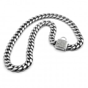 Collier Phasma Silver Lock Cubain 2 cm