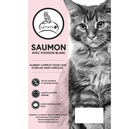 Croquette chat IUMMI saumon avec poisson blanc 5kg 