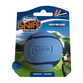 Balle Sniff Fetch Parfum de Bacon 6,5cm Chuckit