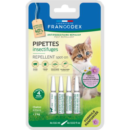 Pipette insectifuge pour chaton 